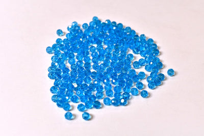 Blue Faceted Glass Beads