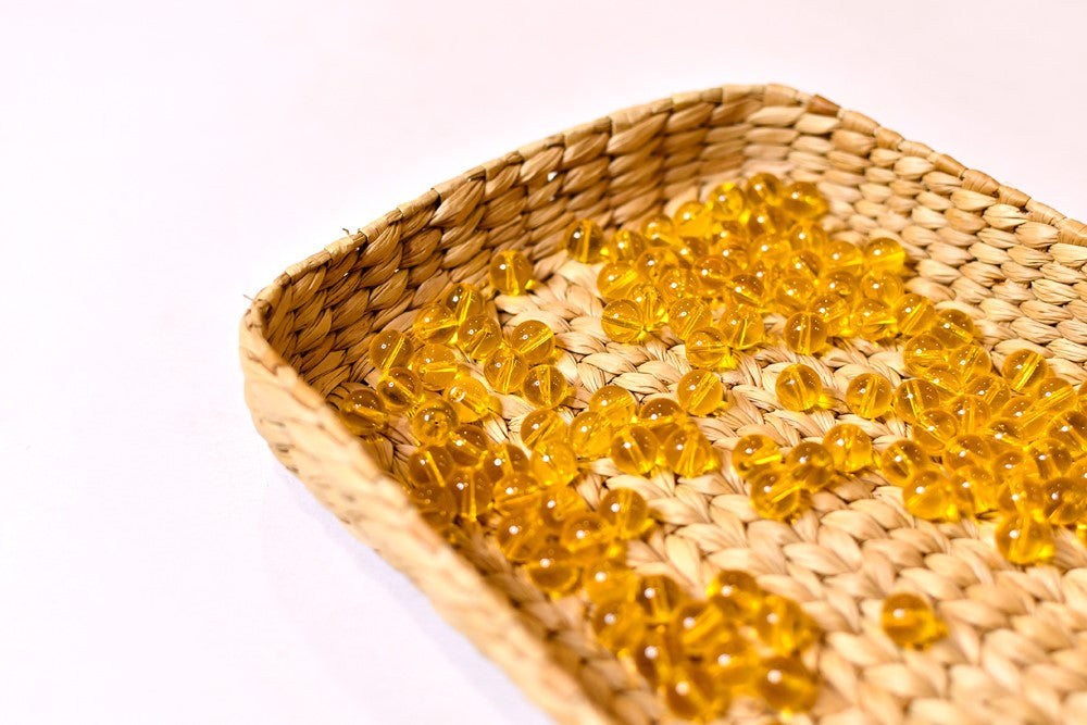 Mustard Glass Beads