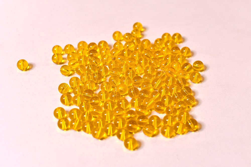 Mustard Glass Beads