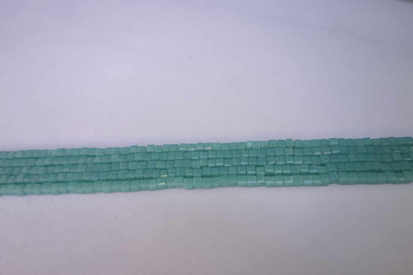 Teal Green Glass Beads 2x2 Cube