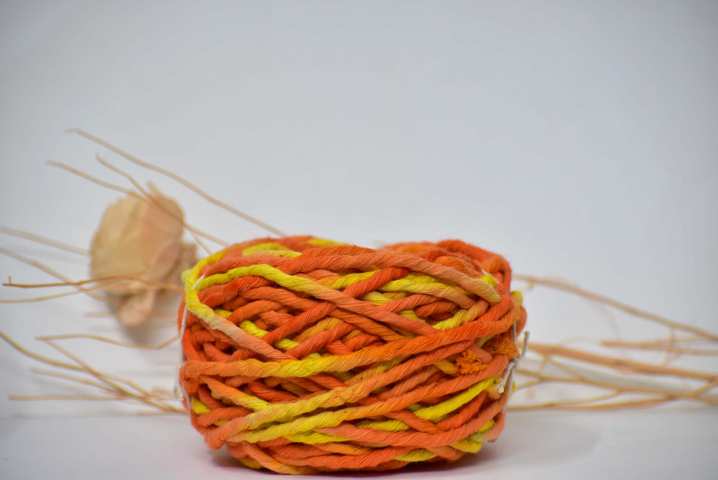 Multicolor Marigold Handpainted Cotton Single Ply Cord - 3mm