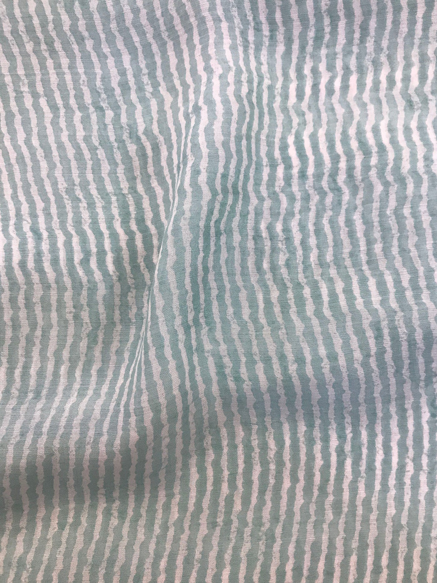 Pastel Green Stripes Muslin Silk Fabric (Wholesale)