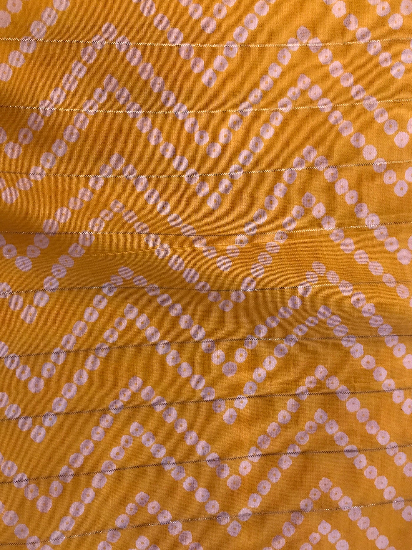 Yellow Chevron Lurex SIlk Fabric (Wholesale)