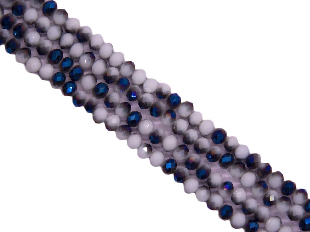 Dark Blue White Double Tone Crystal Beads