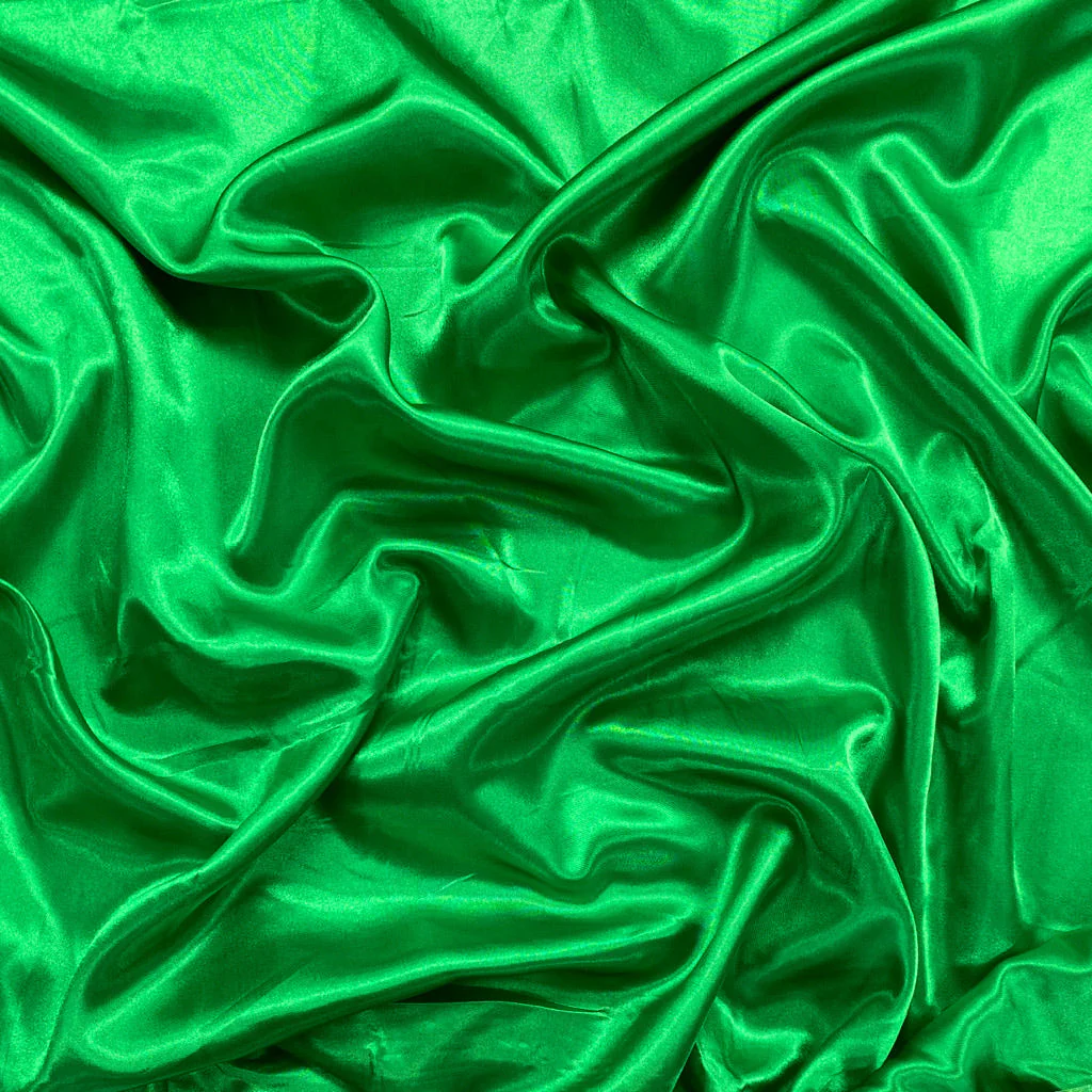 Emerald Green Plain Moss Satin Fabric