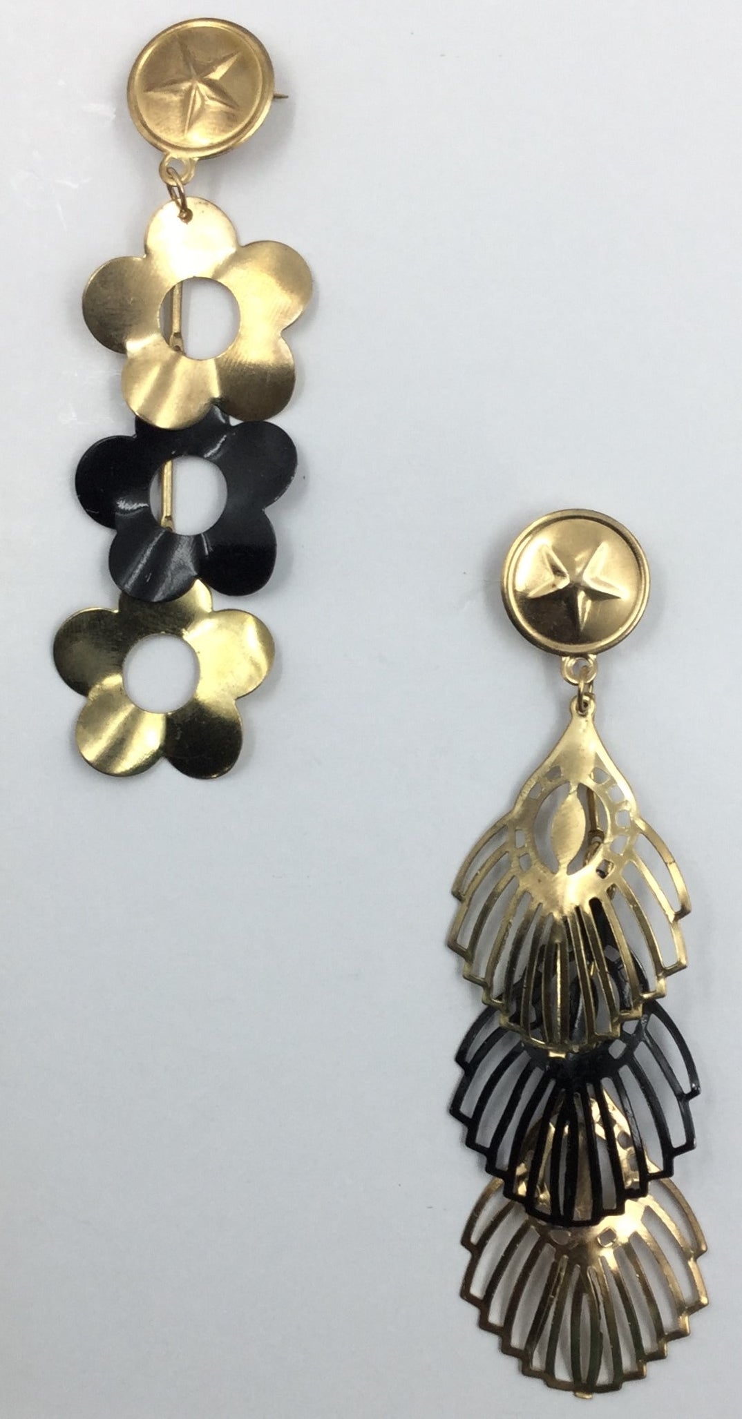 Golden & Black Flower Shaped Cufflinks