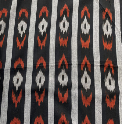 Black & White Stripes Ikat Fabric Cotton Fabric