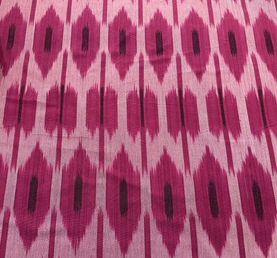 Pink Traditional Handloom Ikat Cotton Fabric