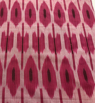 Pink & Peach Traditional Handloom Ikat Cotton Fabric