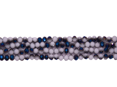 Dark Blue White Double Tone Crystal Beads