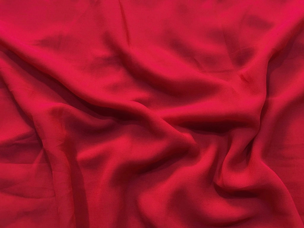 Red Plain Georgette Fabric