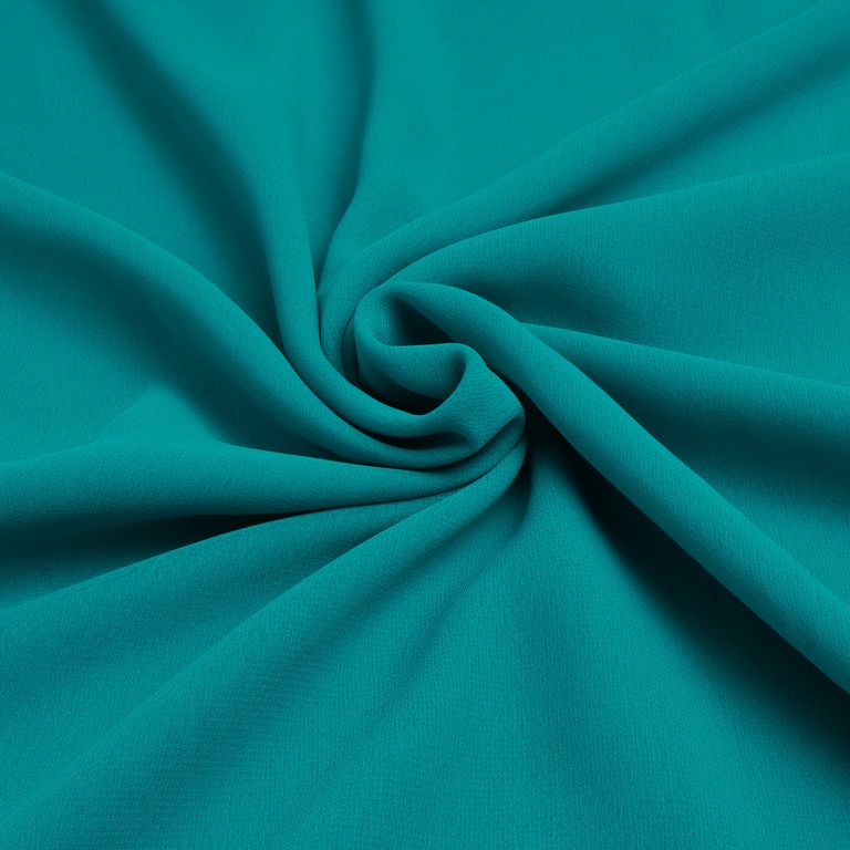 Peacock Blue Plain Faux Georgette Fabric