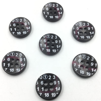 Black & Purple Circular 4 Hole Plastic Buttons