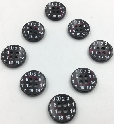 Black & Purple Circular 4 Hole Plastic Buttons