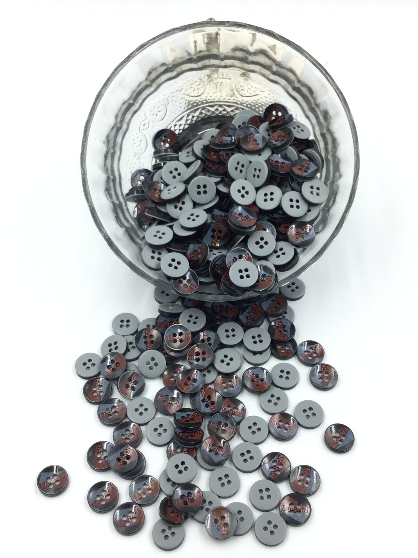 4-Hole Maroon Gray Circular Shirt Buttons