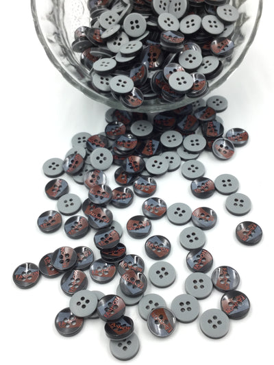 4-Hole Maroon Gray Circular Shirt Buttons