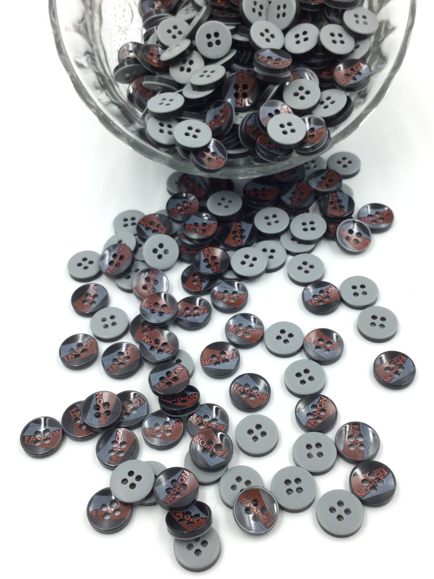 Maroon Gray Circular Shirt Buttons