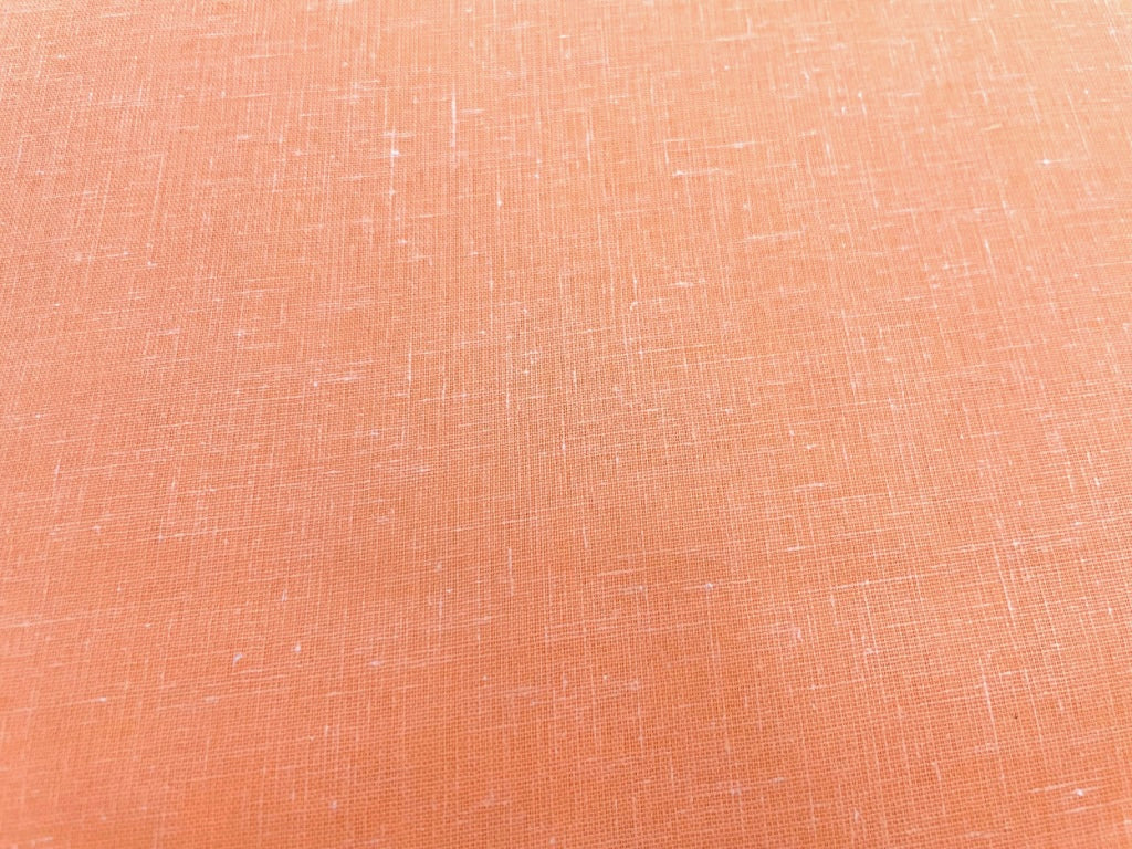 Peach Orange Plain Cotton Linen Fabric