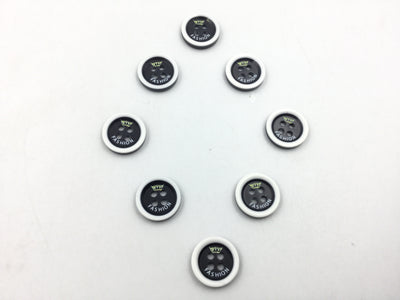 Black & White Circular 4 Hole Plastic Buttons