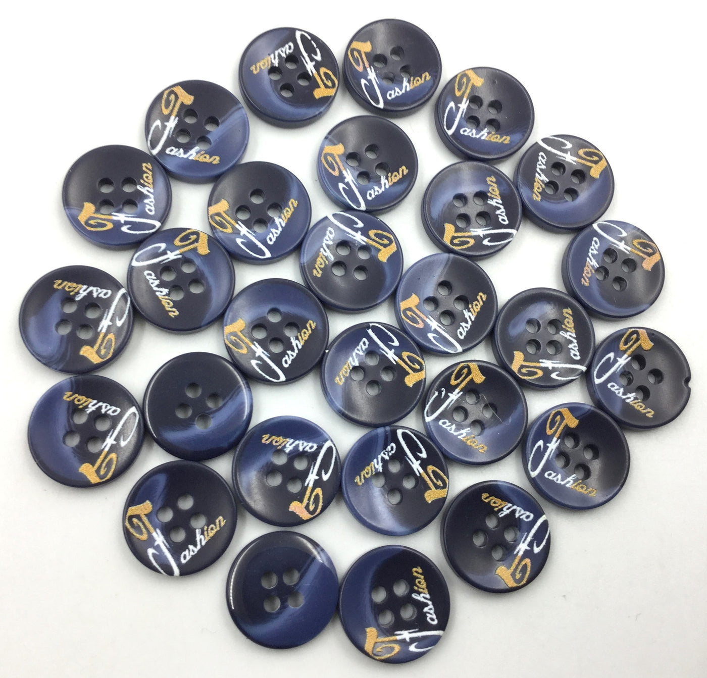 Navy Blue Circular 4 Hole Plastic Buttons