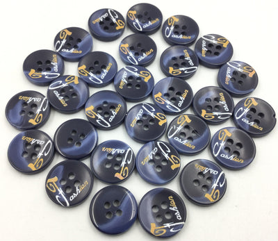 Navy Blue Circular 4 Hole Plastic Buttons