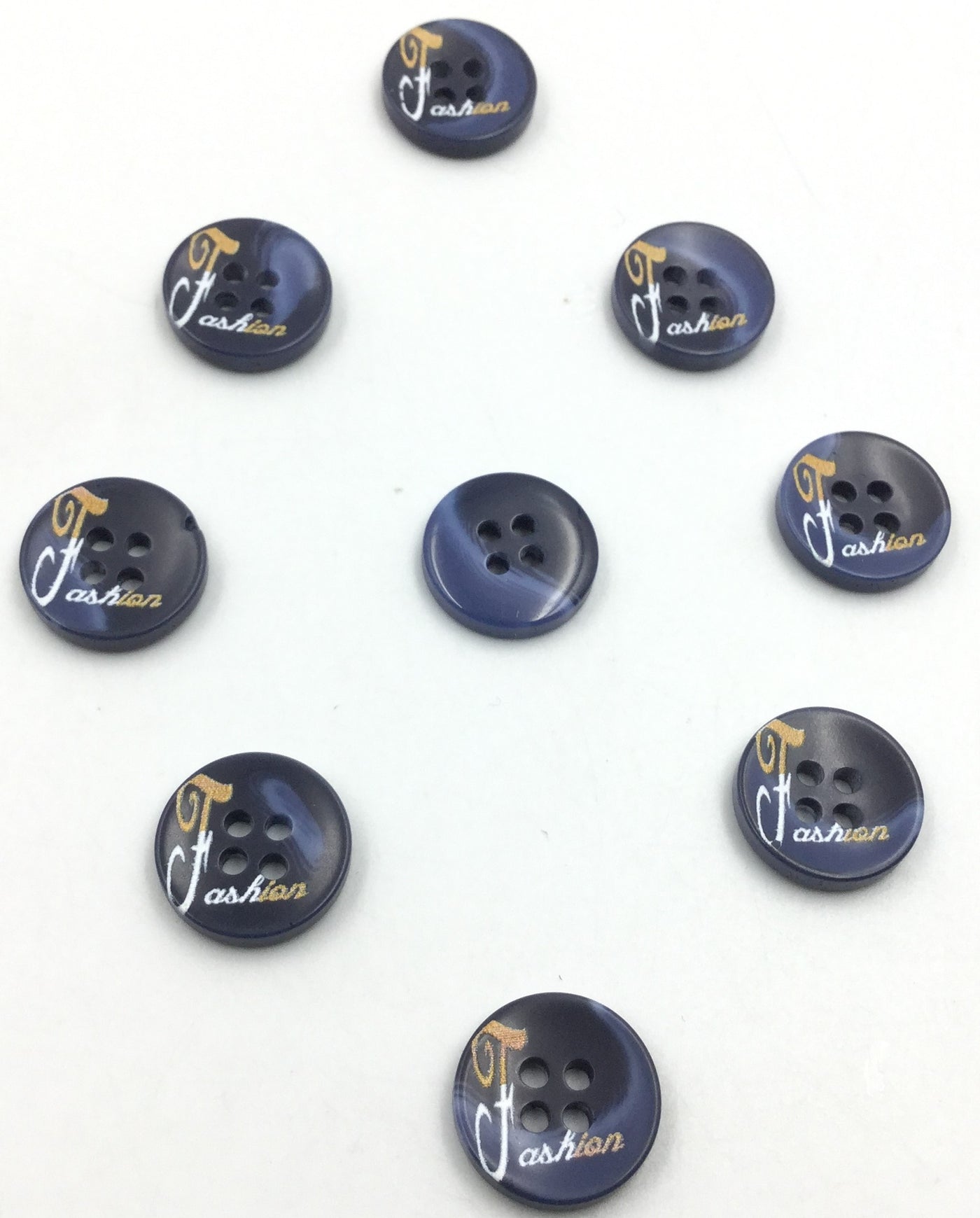 Navy Blue Circular 4 Hole Plastic Buttons