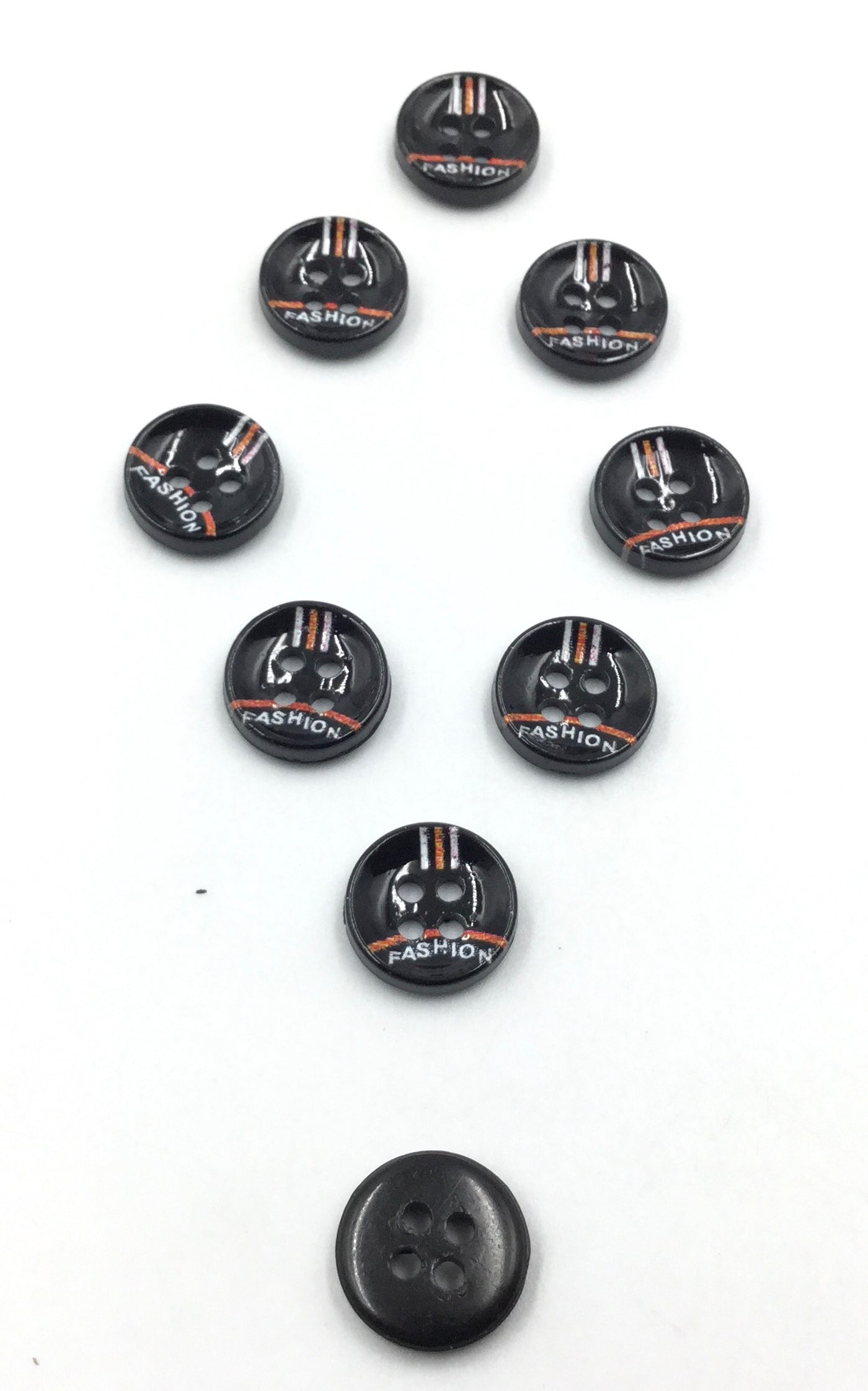 Black & Orange Circular Polyester Buttons