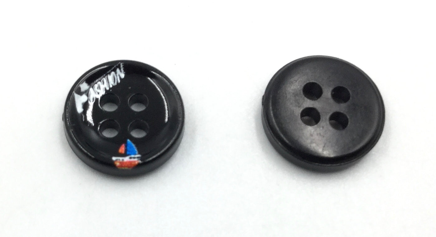 Black Circular Polyester Buttons