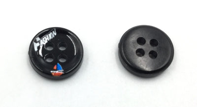 Black Circular Polyester Buttons