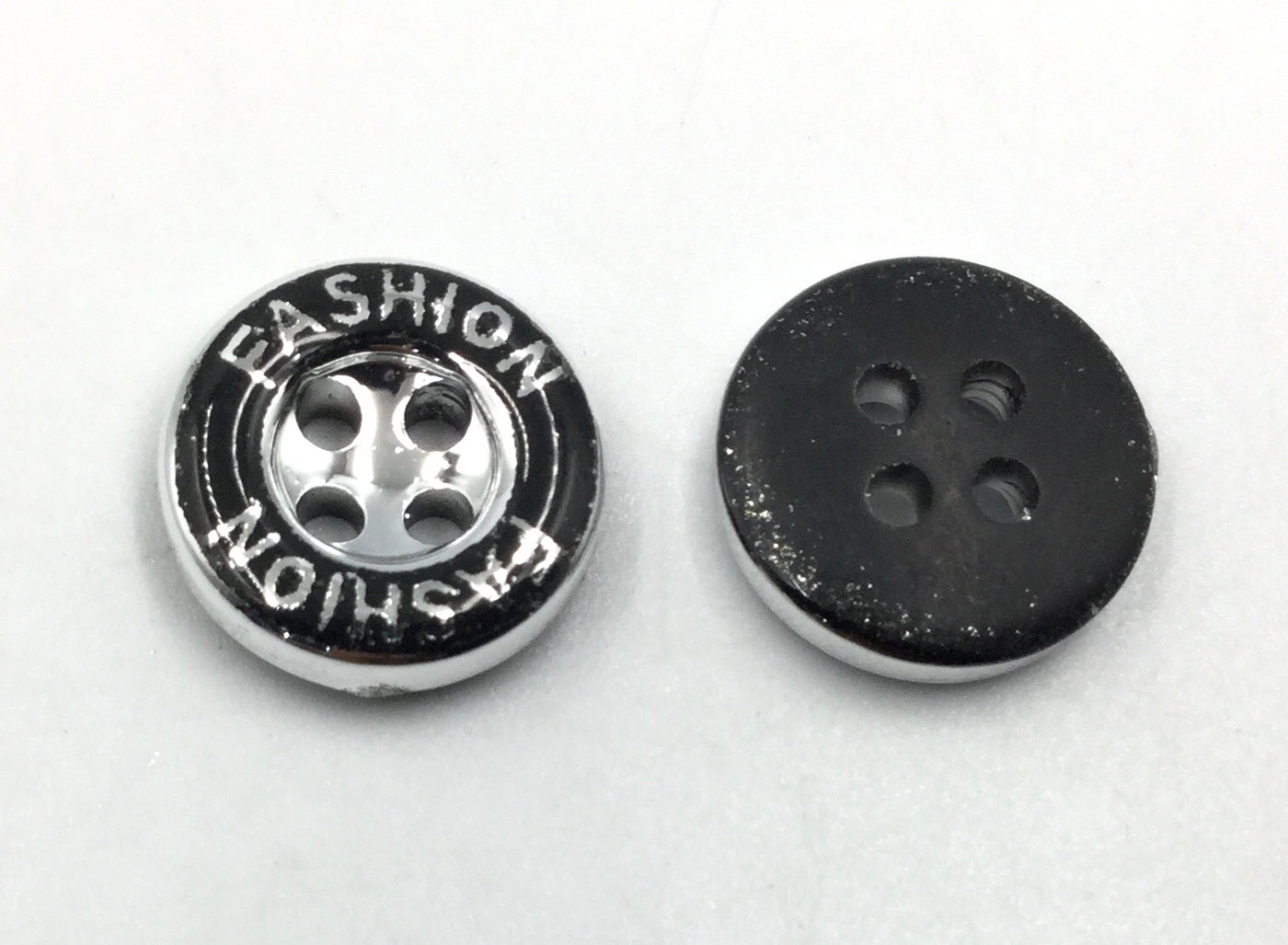 Black & Silver Circular Polyester Buttons