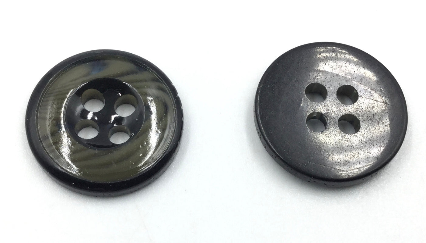 Black Circular Polyester Button