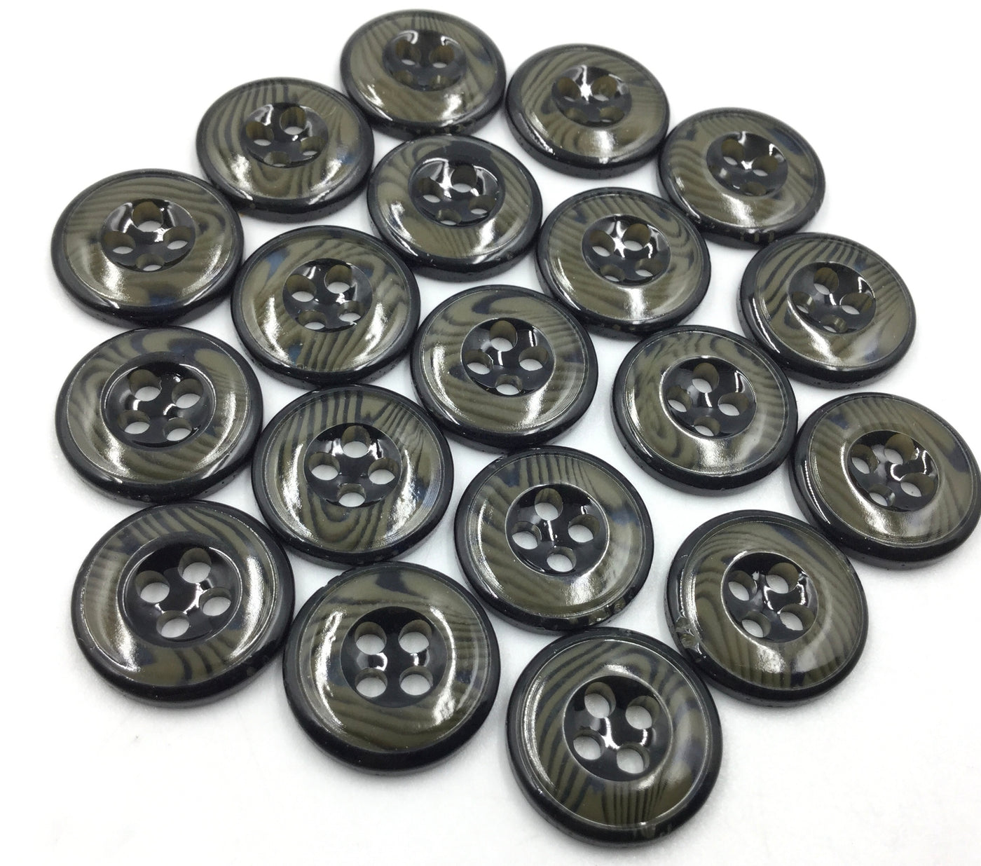 Black Circular Polyester Button