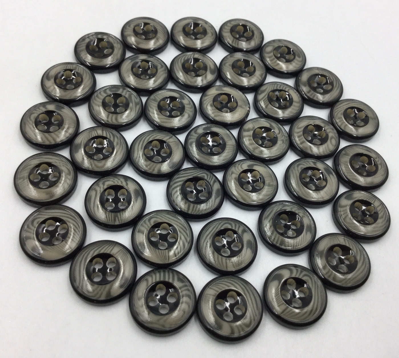 Black & Gray Circular Polyester Button