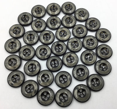 Black & Gray Circular Polyester Button