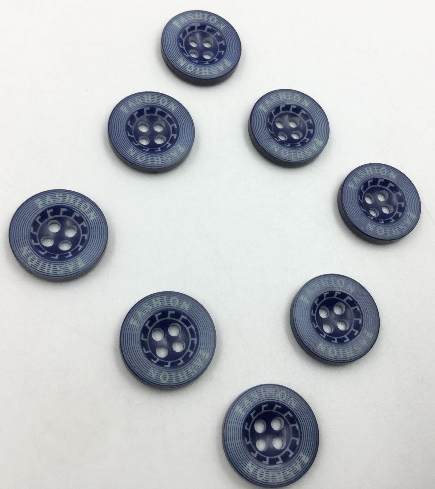 Blue Circular 4 Hole Plastic Buttons