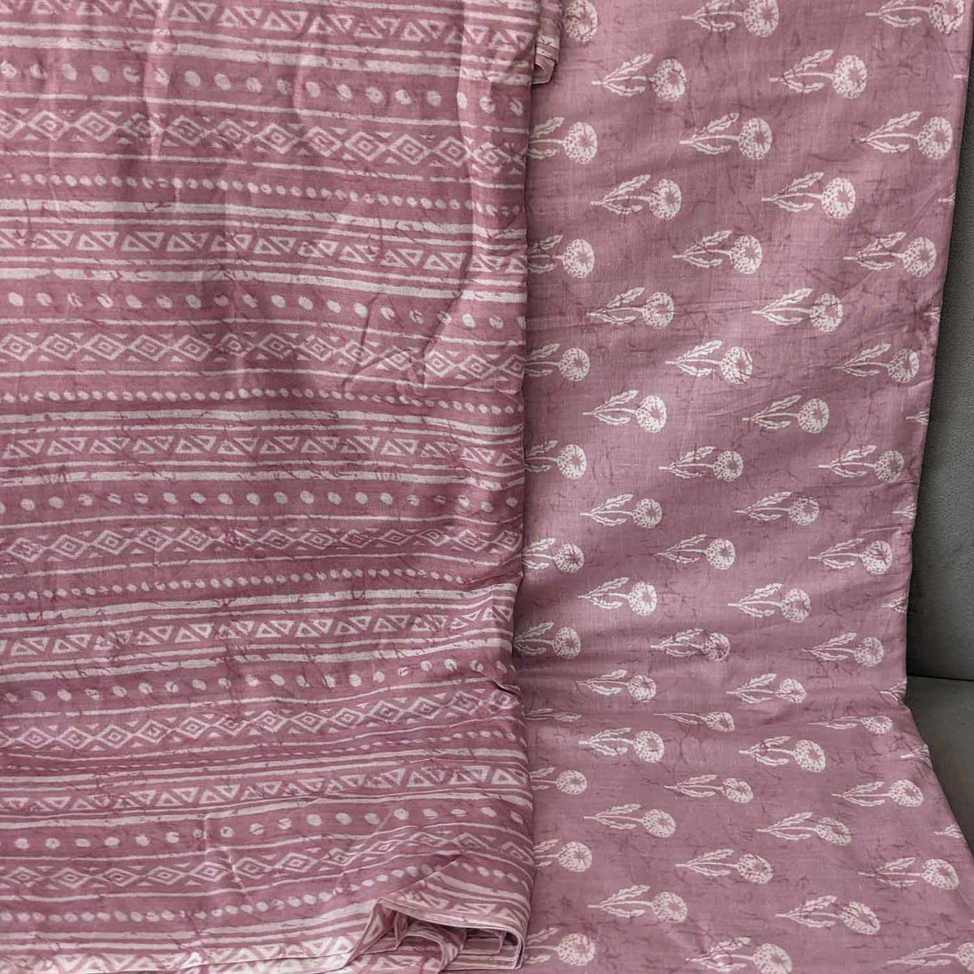 Mauve Motifs / Chevron Cotton Combo