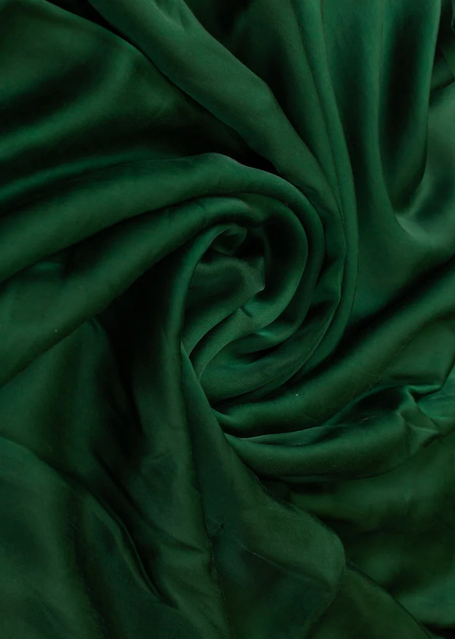 Bottle Green Plain Modal Silk Fabric (Wholesale)