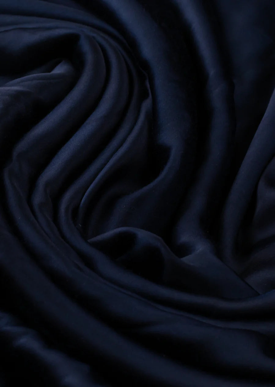 Navy Blue Plain Modal Silk Fabric (Wholesale)