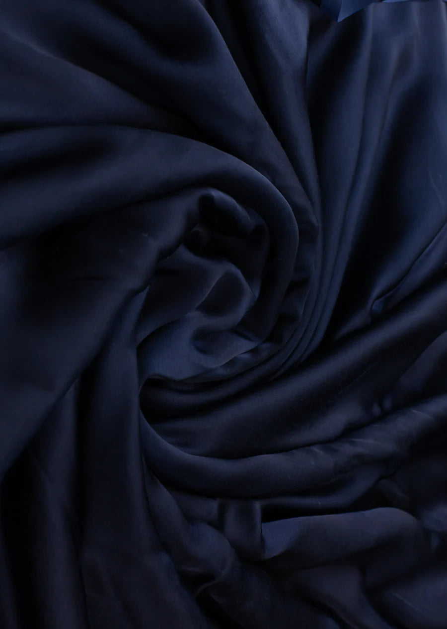 Navy Blue Plain Modal Silk Fabric (Wholesale)