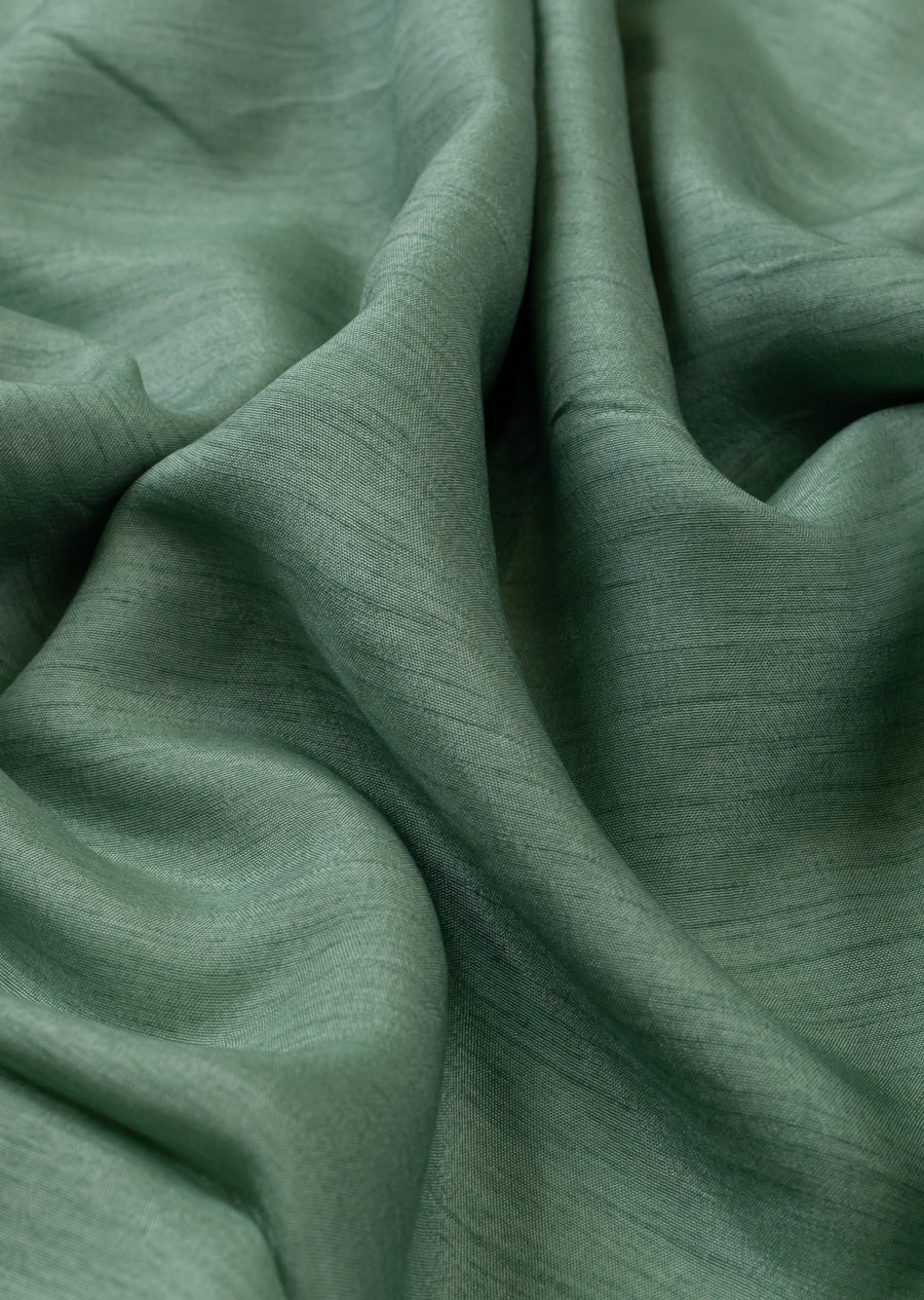 Spanish Green Plain Viscose Dola Silk Fabric (Wholesale)