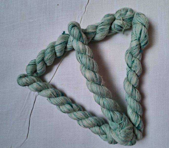 Green & White Cotton Futki Yarn