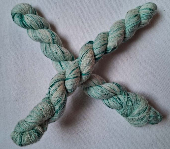 Green & White Cotton Futki Yarn