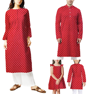 Red & White Polka Dot Printed Georgette Fabric