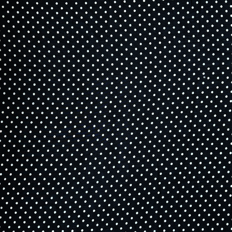 Black & White Polka Dot Printed Georgette Fabric (Wholesale)