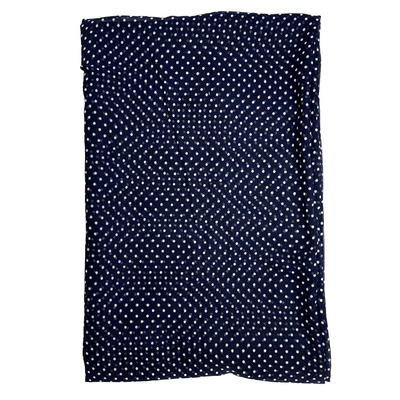 Navy Blue & White Polka Dot Printed Georgette Fabric