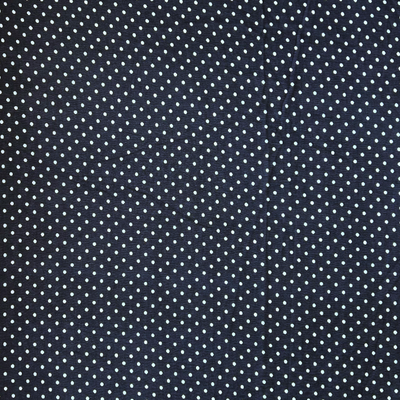 Navy Blue & White Polka Dot Printed Georgette Fabric (Wholesale)