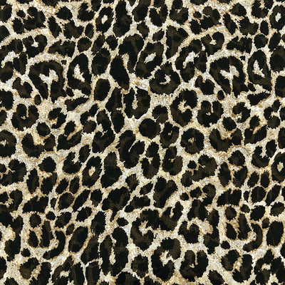 Black & Cream Abstract Animal Printed Georgette Fabric (Wholesale)