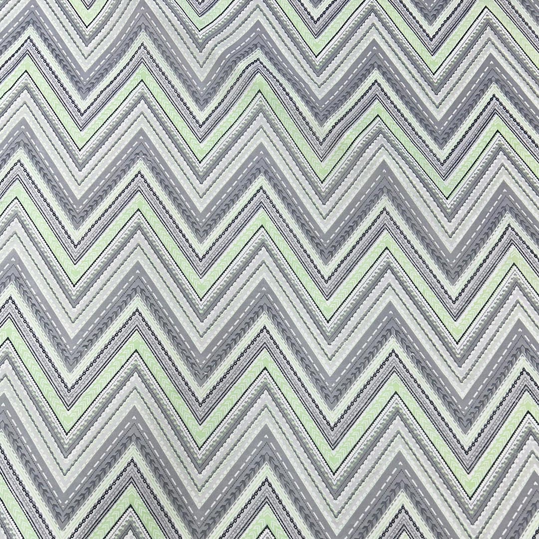 Multicolor Chevron Printed Georgette Fabric