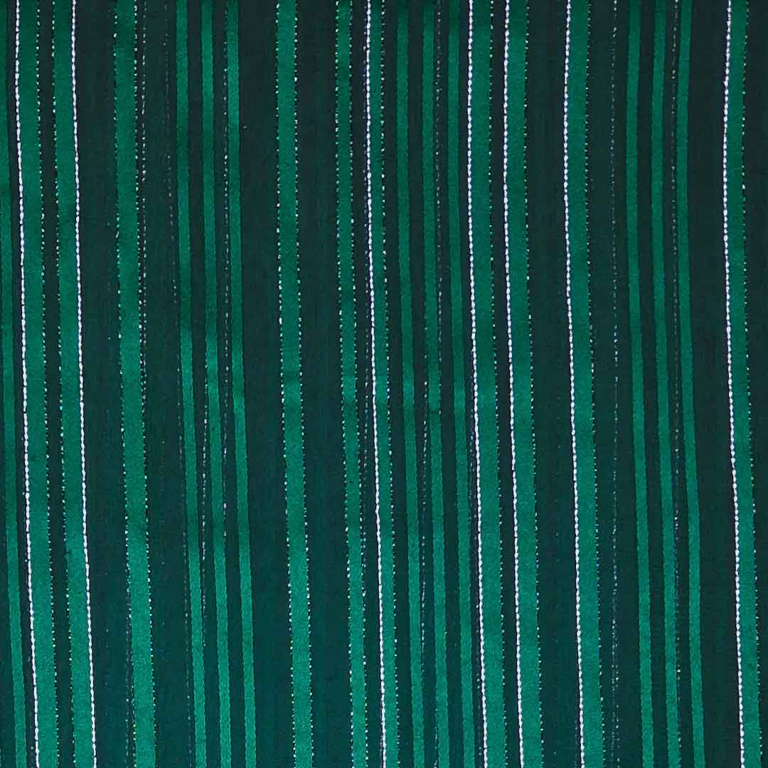 Green Stripes Printed Georgette Fabric