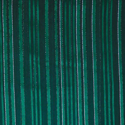 Green Stripes Printed Georgette Fabric